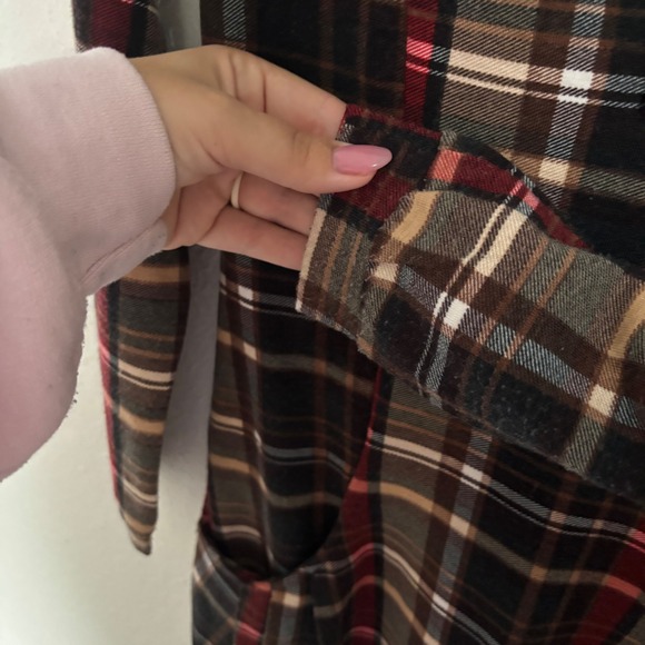Papillon Plaid Dress Career‎ Casual Long Sleeve Pockets - Picture 6 of 6
